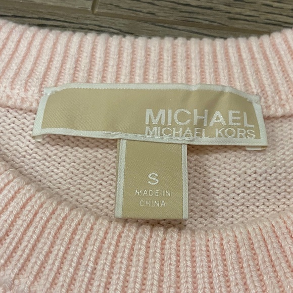 Michael Kors Pink Knitted Cut Out Sweater Size S - Picture 2 of 5